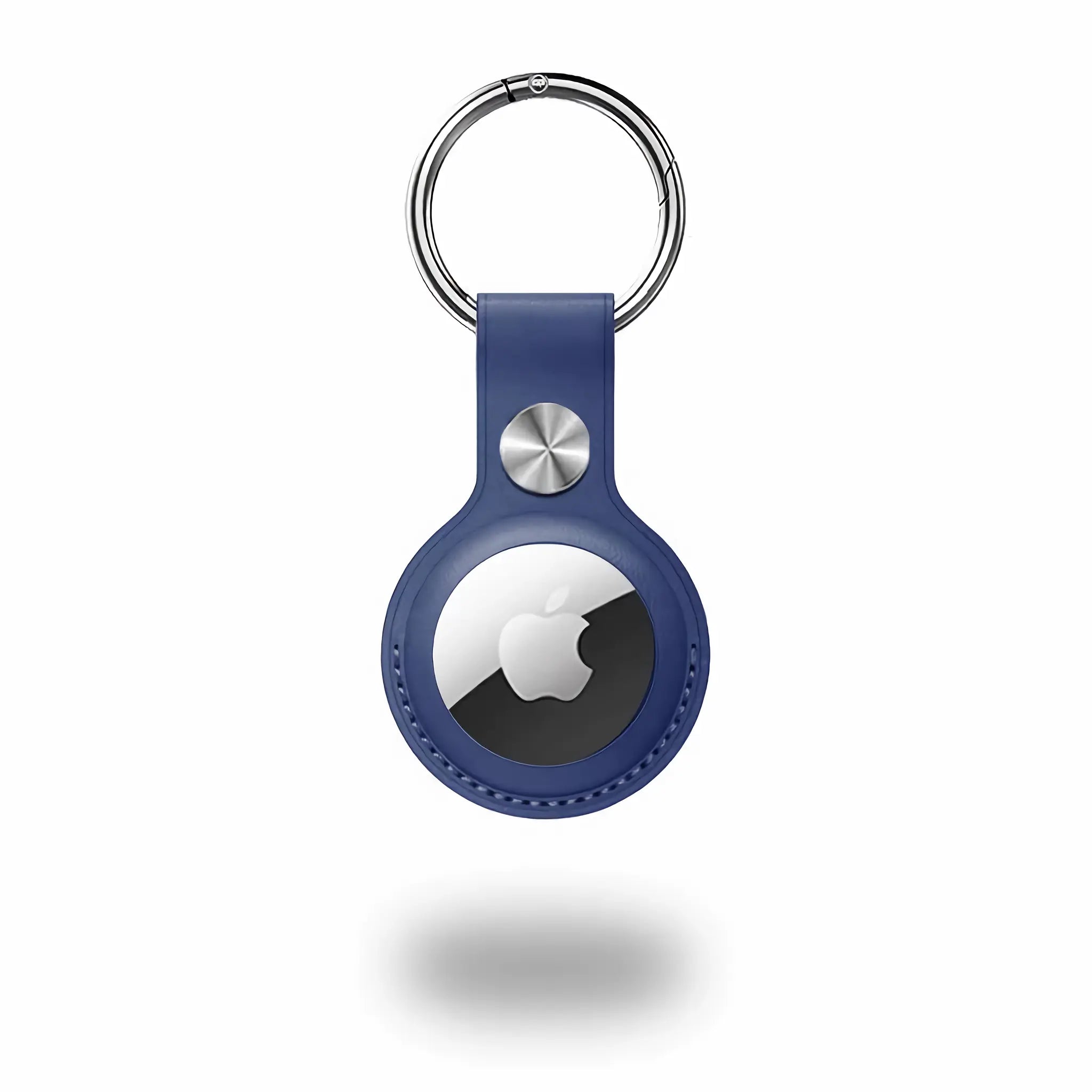 Minimify AirTag Keychain in Navy Blue premium leather with Apple AirTag holder and keyring