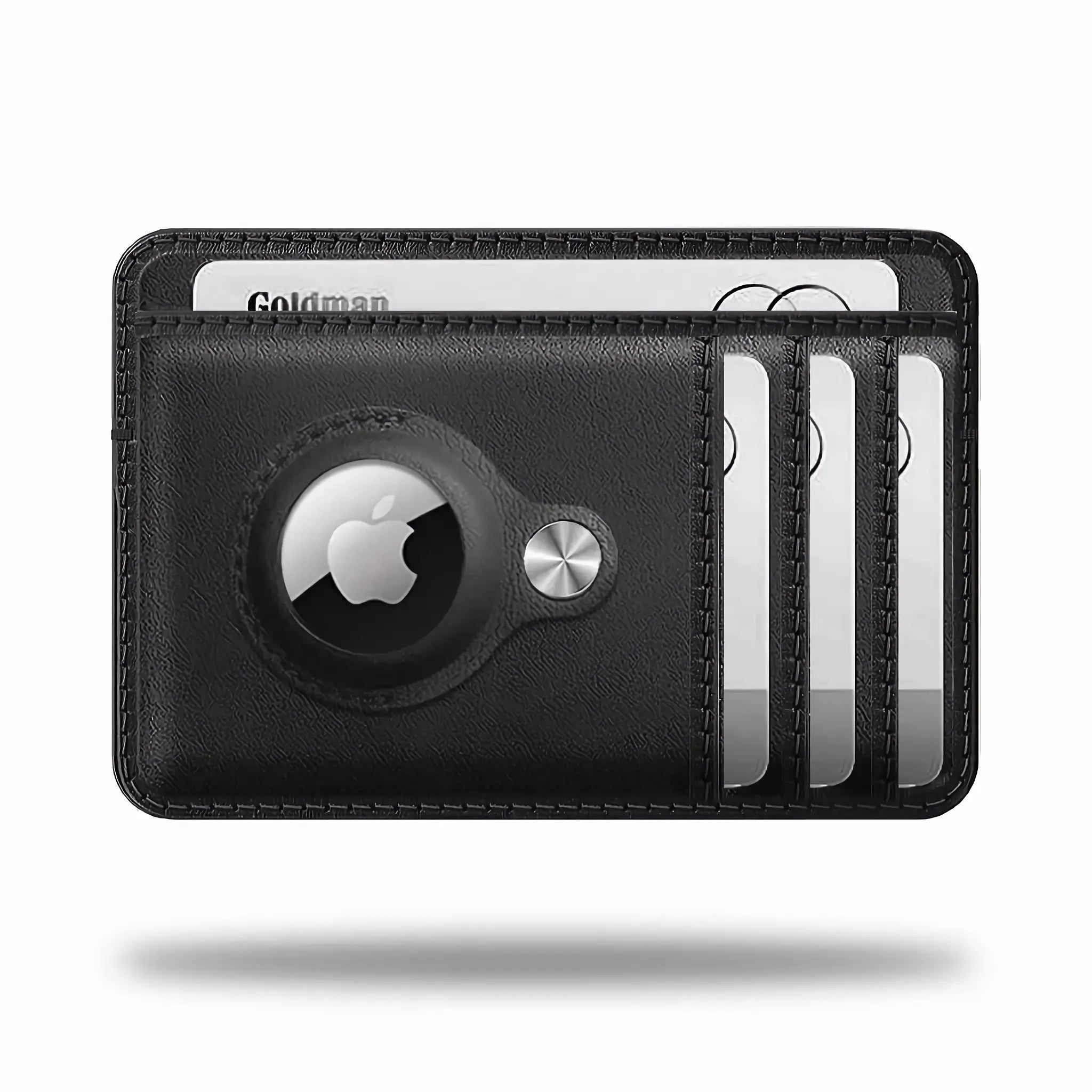 Minimify Slim AirTag Wallet in Midnight Black premium leather with Apple AirTag tracking slot